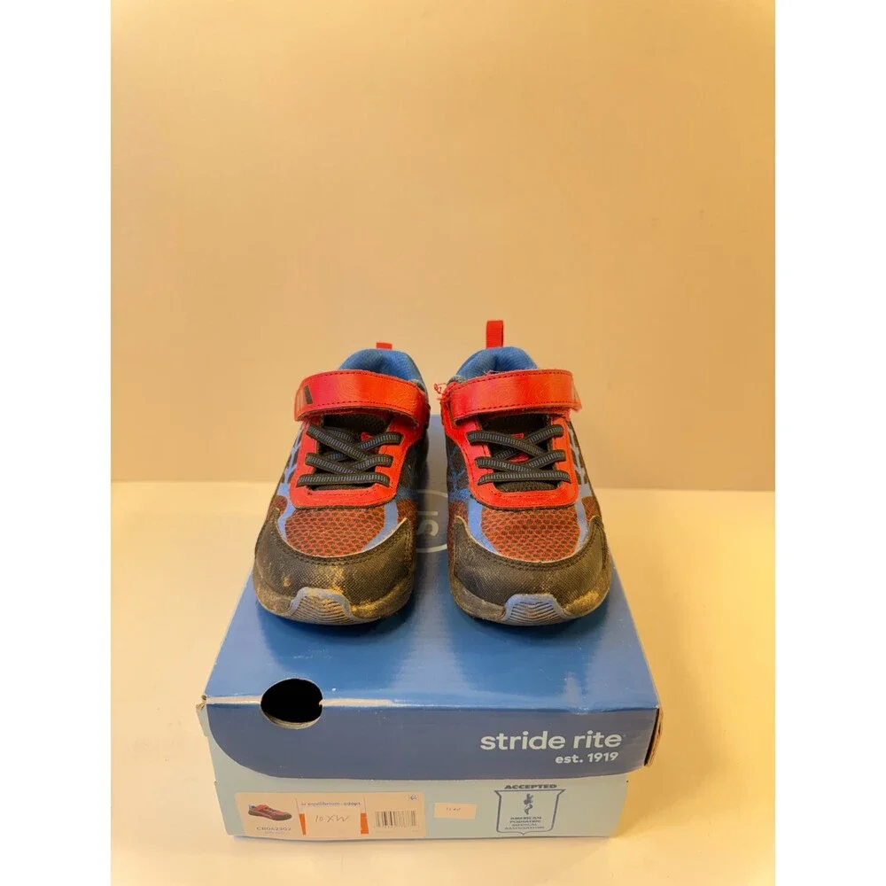 Stride Rite Kids Red/Black/Blue Equilibrium Adapt Sneakers US 10 XL